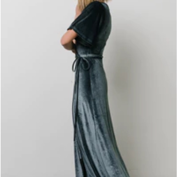 NWT Baltic Born Deep Blue Velvet Wrap Maxi Dress - Picture 4 of 4